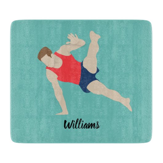 男性体操選手 カッティングボード (正面)