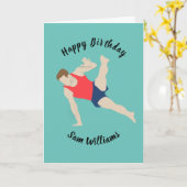 男性体操選手 カード (黄色い花)