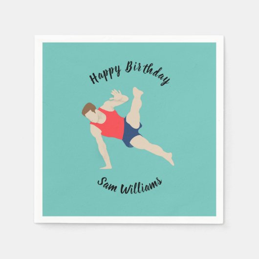 男性体操選手 スタンダードカクテルナプキン (正面)