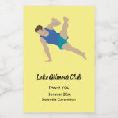 男性体操選手 フードラベル (シングルラベル)