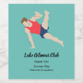 男性体操選手 ワインラベル (シングルラベル)