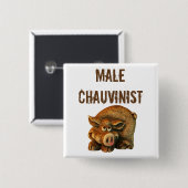 男性優越主義者のブタ 缶バッジ (正面&裏面)