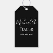 男性先生-クラシック白黒パーソナライズされた ギフトタグ (正面)