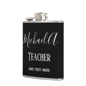 男性先生-クラシック白黒パーソナライズされた フラスク (左)