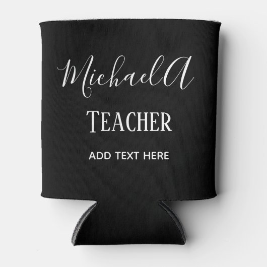 男性先生-クラシック白黒パーソナライズされた 缶クーラー (正面)