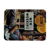 男性勤務中 マグネット (横)