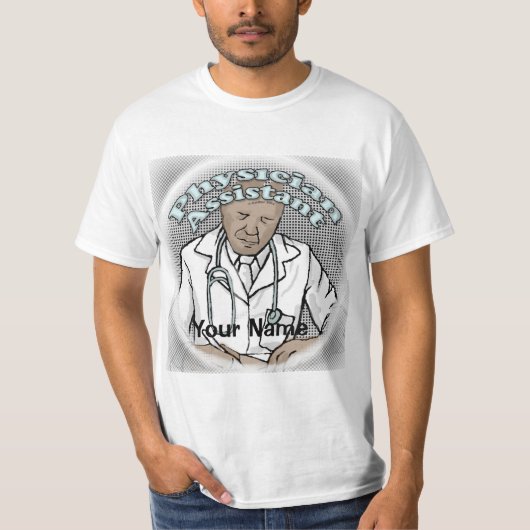 男性医師アシスタント ブラック Tシャツ (正面)