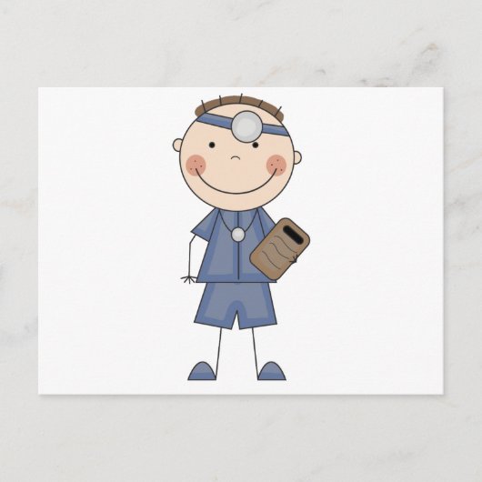 男性医師Tシャツとギフト ポストカード (正面)