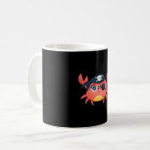 男性向けのかわいい海賊カニのデザインの動物愛好家ギフト コーヒーマグカップ (正面左)