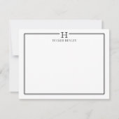 男性向けのギフト オフィスステーショナリー ブラック ホワイト ノートカード (正面)