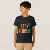 男性向けのロッククライミングおもしろボルダリング愛好家 Tシャツ (正面フル)