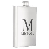 男性向けの名入れイニシャルと名前のボトル フラスク (右)