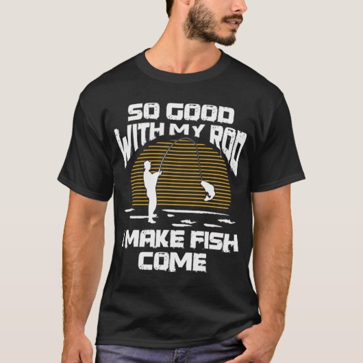 男性向けの面白い釣りデザイン Tシャツ (正面)