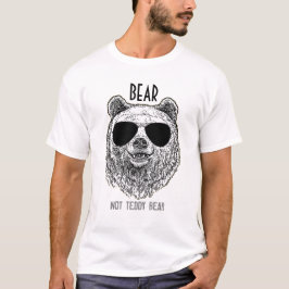 男性向けクマ 非テディベア ユニークギフト 面白Tシャツ Tシャツ