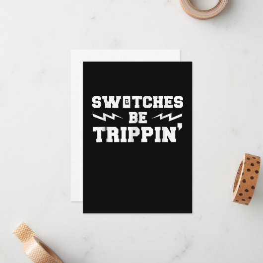 男性向けスイッチがおかしい面白い電気技師ギフト ノートカード (正面/裏面インサイチュ)