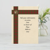 男性向けスコットランド風チェック柄の招待状テンプレート 招待状 (スタンド正面)