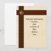 男性向けスコットランド風チェック柄の招待状テンプレート 招待状 (正面/裏面)