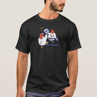 男性向けニワトリバレーボールデザイン Tシャツ