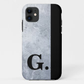 男性向けモノグラム入りコンクリート背景 Case-Mate iPhoneケース (裏面)