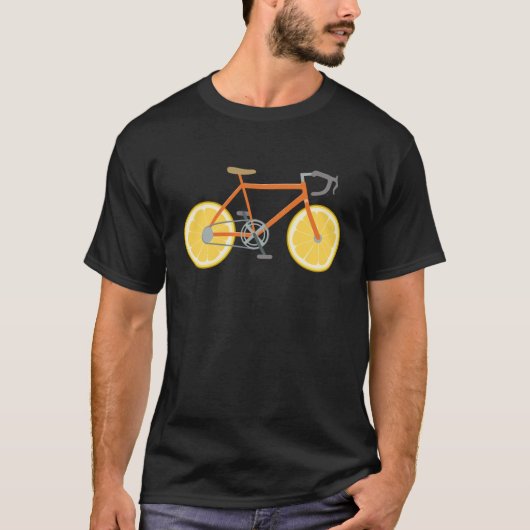 男性向けレモン車輪自転車Tシャツデザイン Tシャツ (正面)