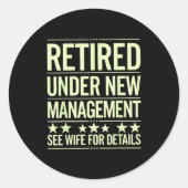 男性向け定年退職記念アート 父 夫 ラウンドシール (正面)