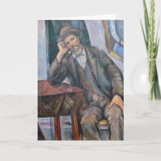 男性喫煙aパイプ – Paulセザンヌ- c1893 カード (正面)