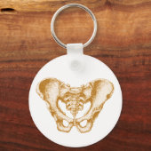 男性型骨盤セピア キーホルダー (正面)