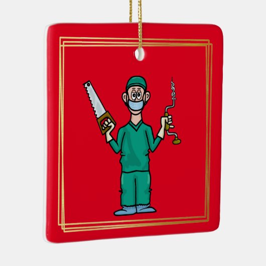 男性外科医クリスマスオーナメント セラミックオーナメント (右)