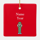 男性外科医クリスマスオーナメント セラミックオーナメント (裏面)