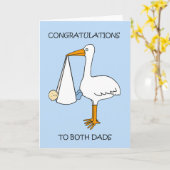 男性夫婦男の赤ちゃん カード (黄色い花)