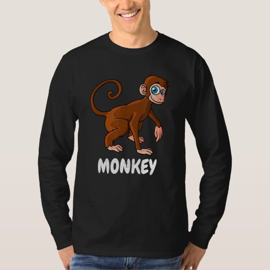 男性女子動物園動物モンキー Tシャツ (正面)