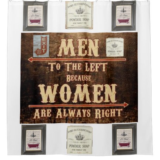 男性女性がショーカーテンホワイトを終了 シャワーカーテン (正面)