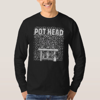 男性女性ポットヘッド多肉性サボテン植物園芸 Tシャツ