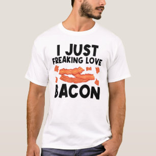 男性女性向けのおしゃれなベーコンアート 豚肉 ストリップス ブレックファスト Tシャツ