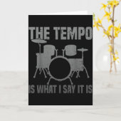 男性女性向けドラムライン ドラムセットのおかしいドラミングアート カード (黄色い花)