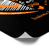 男性女性父I衣服オレンジ私のパパ白血病 ポスター (角)