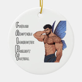 男性妖精オーナメント- FAIRY Acrostic セラミックオーナメント