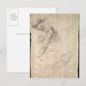 男性姿勉強 ポストカード (正面/裏面)