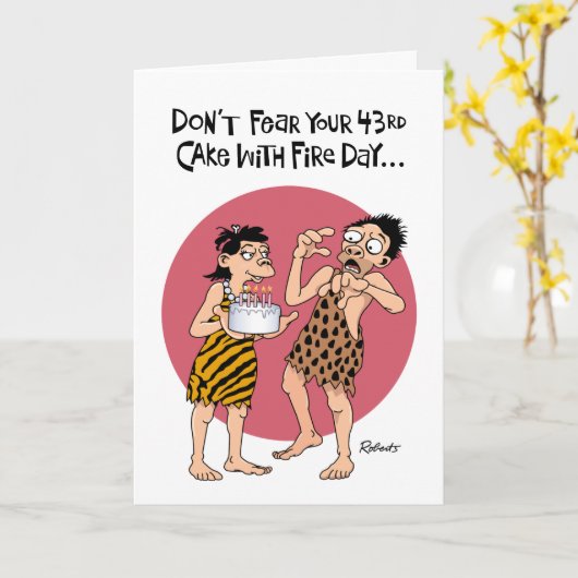 男性安心43誕生日 カード (黄色い花)