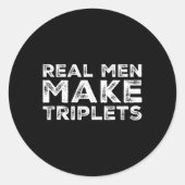 男性実在が三つ子の三つおもしろい子パパ父Dを作る ラウンドシール (正面)