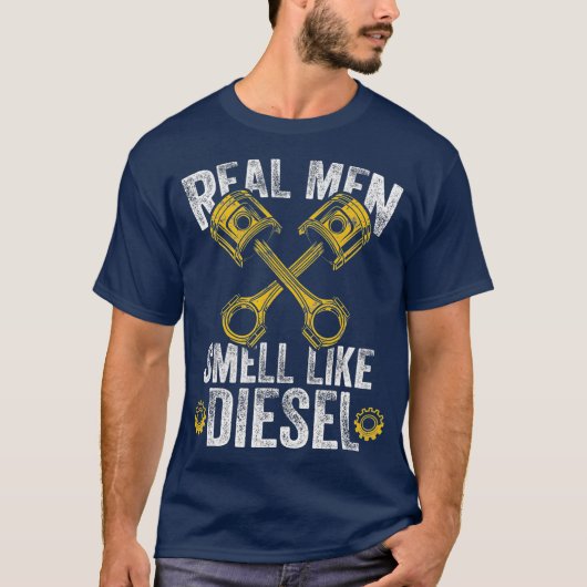 男性実在ディーゼルのような匂い – ディーゼル整備士 Tシャツ (正面)