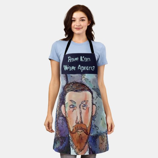 男性実在漫画デザイン追加文字、エプロン エプロン (着用した状態)