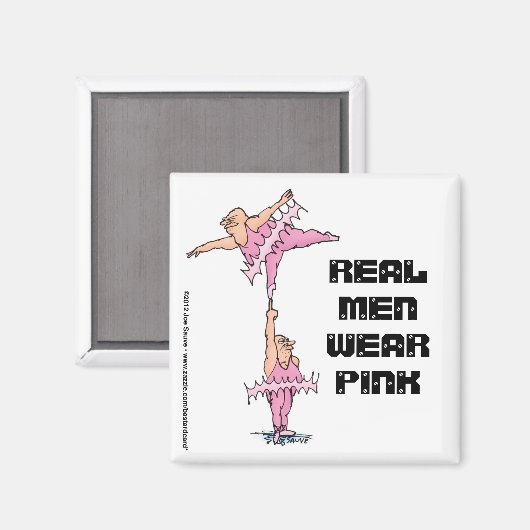 男性実在衣服ピンク – 脂肪ツツゥー男性バレエ磁石 マグネット (正面/裏面)