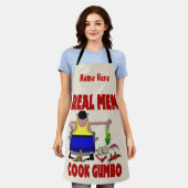 男性実在調理師エプロン – 追加文字、エプロン エプロン (着用した状態)