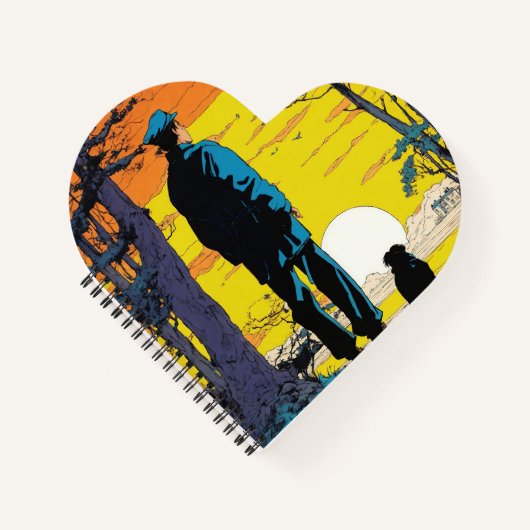 男性専用ハート形緩和曲線 ノートブック (正面)