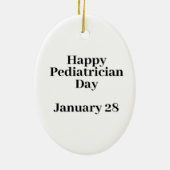 男性小児科シルエットと子供オーナメント セラミックオーナメント (裏面)