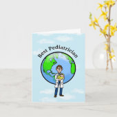 男性小児科医のドクターグリーティングカード カード (黄色い花)