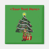 男性小妖精や小人クリスマスツリーおもしろいホリデーマグネット マグネット (正面)