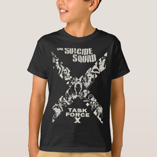 男性悪役チーム タスクフォースX モノクロ Tシャツ (正面)