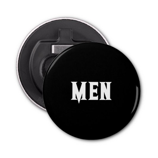 男性文字カスタムブラックカラー背景色ホワイト文字 栓抜き (正面)